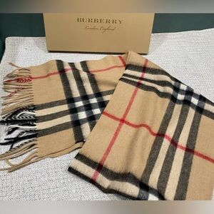 Burberry Tan Checkered Scarf